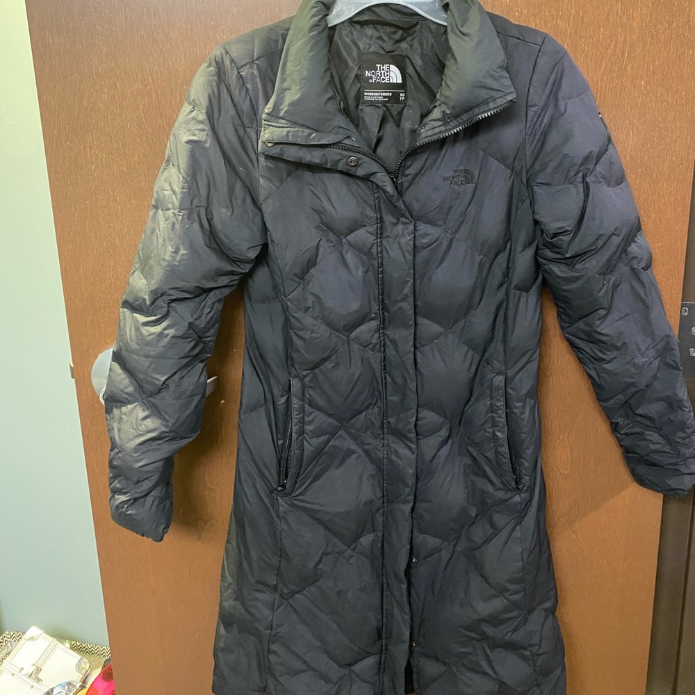Knee length North face down coat